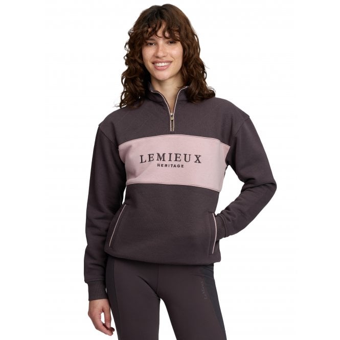 LeMieux Horsehealth LeMieux Heritage Quarter Zip Womens Sweat - Cocoa
