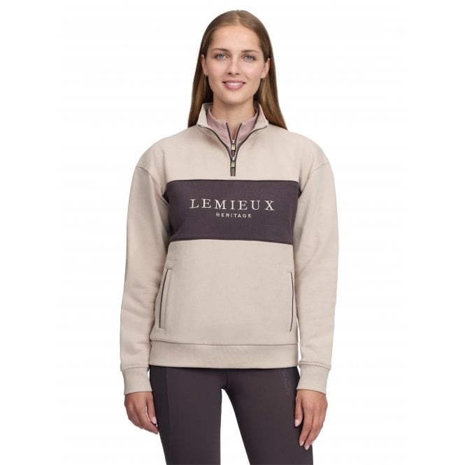 LeMieux Horsehealth LeMieux Heritage Quarter Zip Womens Sweat - Stone