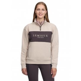 LeMieux Heritage Quarter Zip Womens Sweat - Stone