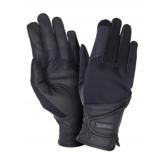LeMieux  Hybrid Adults Horse Riding Gloves - Navy Blue