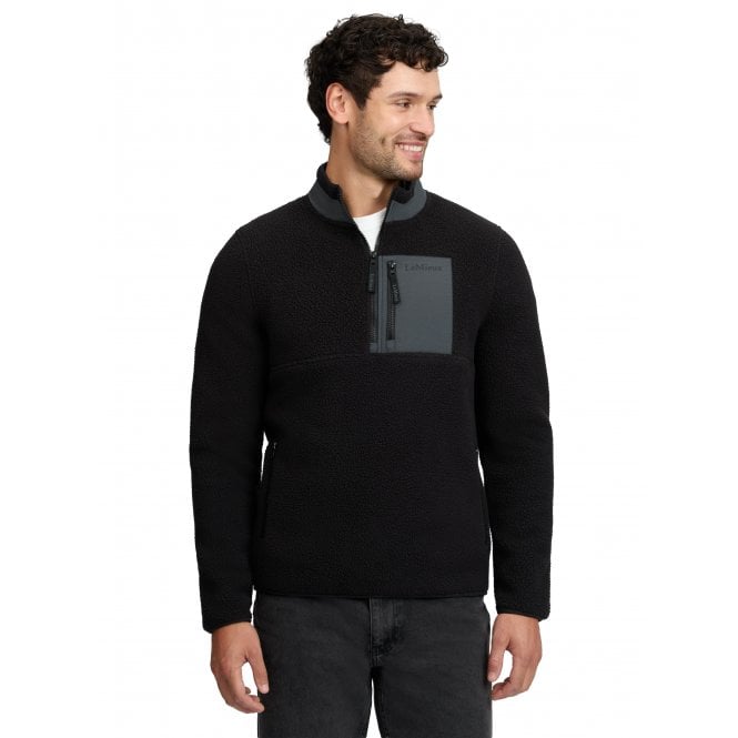 LeMieux Horsehealth LeMieux Mens Borg Half Zip Sweat - Black