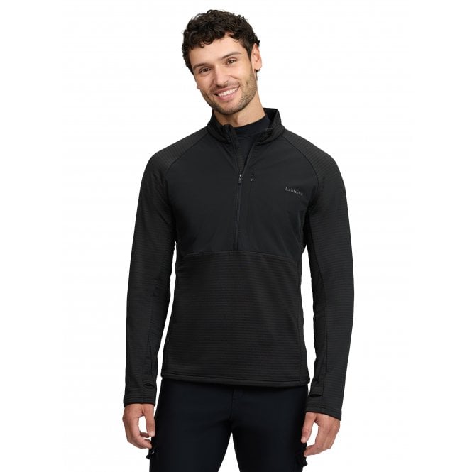 LeMieux Horsehealth LeMieux Mens Quarter Zip Mid Layer Top - Black