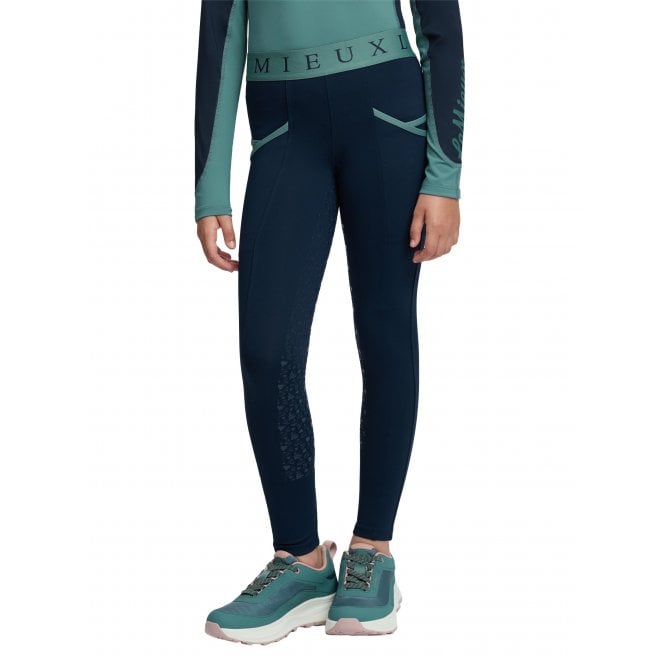 LeMieux Horsehealth LeMieux Mini Childrens Pull On Breeches - Navy/Aloe
