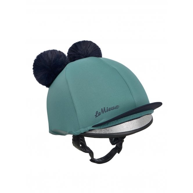 LeMieux Horsehealth LeMieux Mini Double Pom Hat Silk - Navy/Aloe
