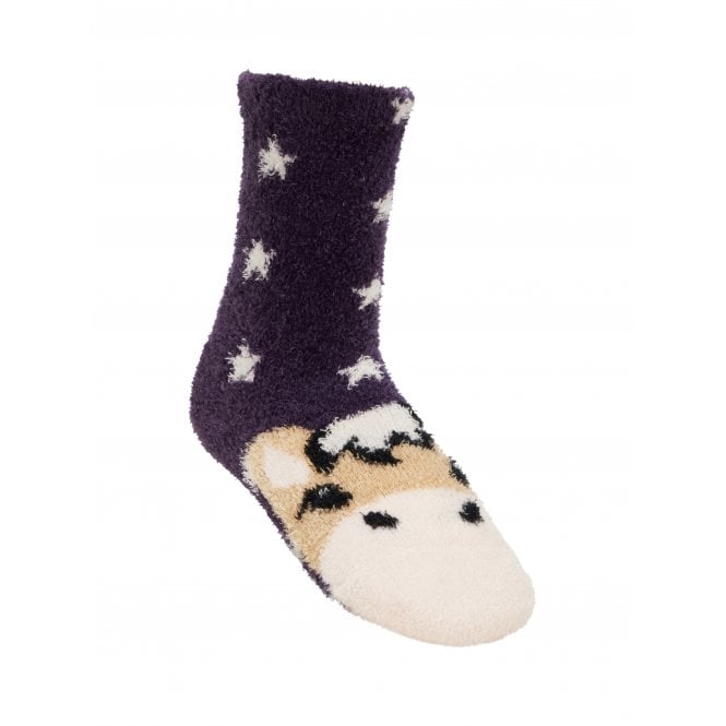 LeMieux  Mini Fluffy Childrens Character Socks - Fjord Pony Lilac