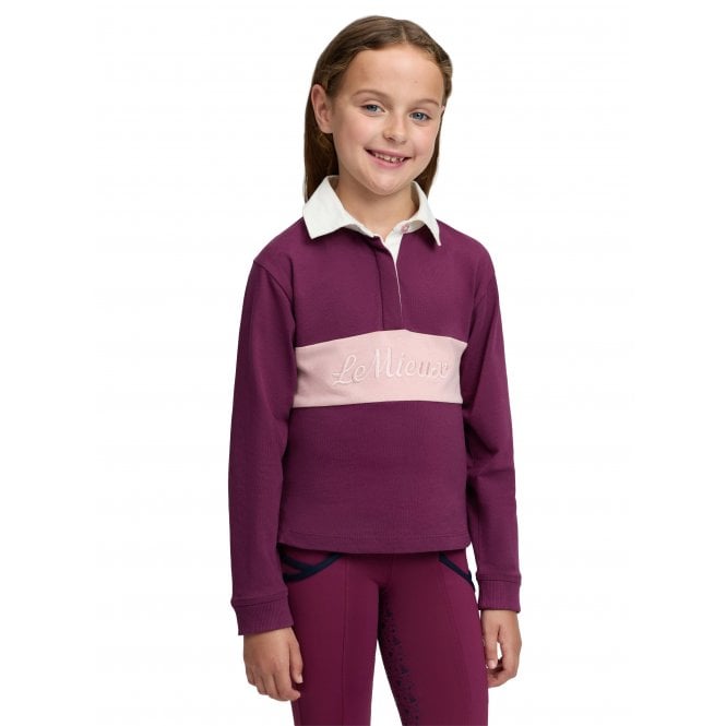 LeMieux Horsehealth LeMieux Mini Roman Childrens Rugby Top - Blackberry