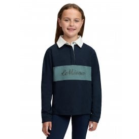 LeMieux Mini Roman Childrens Rugby Top - Navy Blue