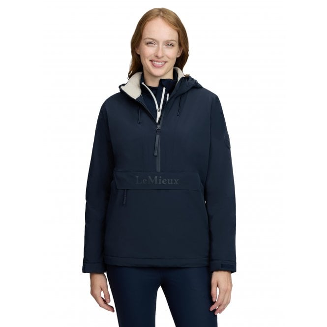 LeMieux Horsehealth LeMieux Phoebe Half Zip Womens Waterproof Anorak - Navy Blue