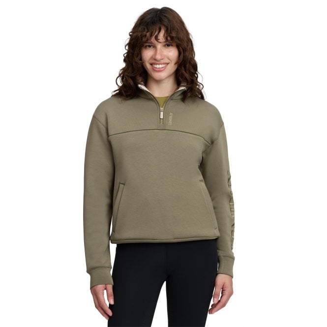 LeMieux Horsehealth LeMieux Scarlet Quarter Zip Womens Sweat - Willow Green
