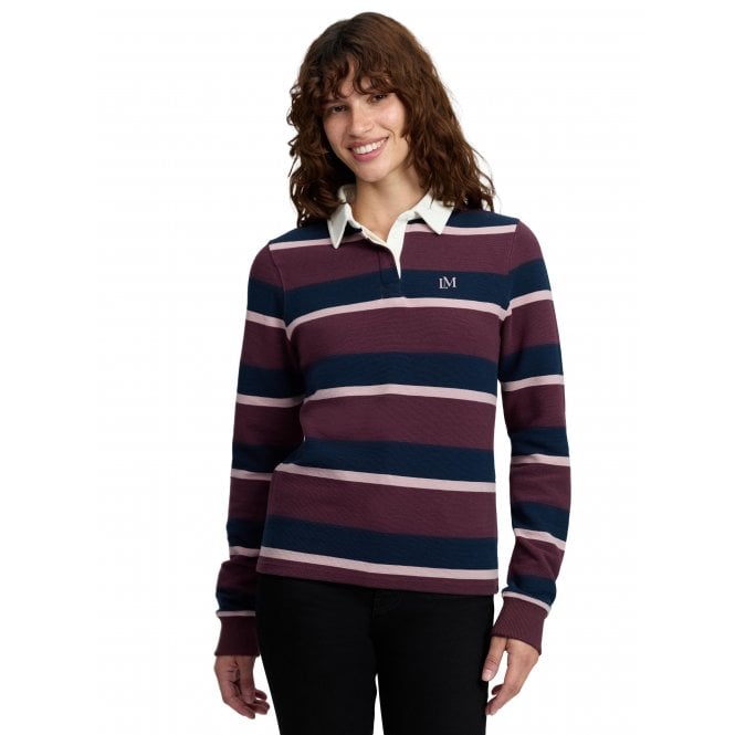 LeMieux Horsehealth LeMieux Sloane Stripe Womens Rugby Shirt - Bramble