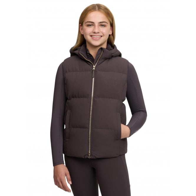 LeMieux Horsehealth LeMieux Young Rider Joey Childrens Hooded Gilet - Cocoa