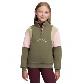 LeMieux Young Rider Viola Childrens Quarter Zip Sweat - Willow Green