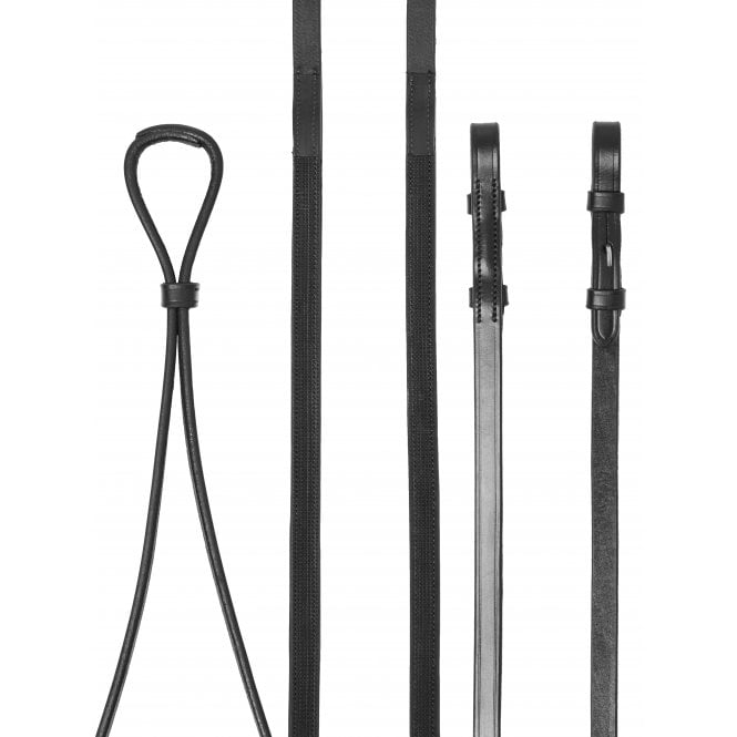 LeMieux  Hunter Half Lined Curb Rein - Black/Silver
