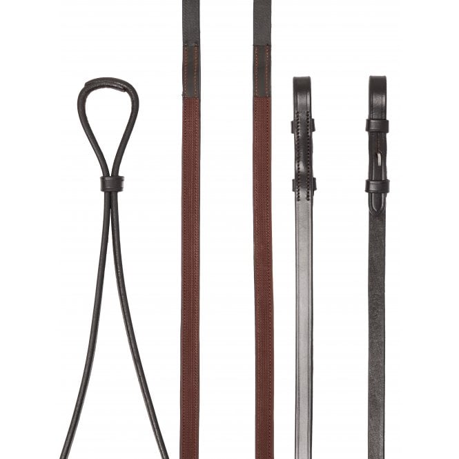 LeMieux  Hunter Half Lined Curb Rein - Havana/Silver
