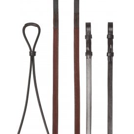 LeMieux Hunter Half Lined Curb Rein - Havana/Silver