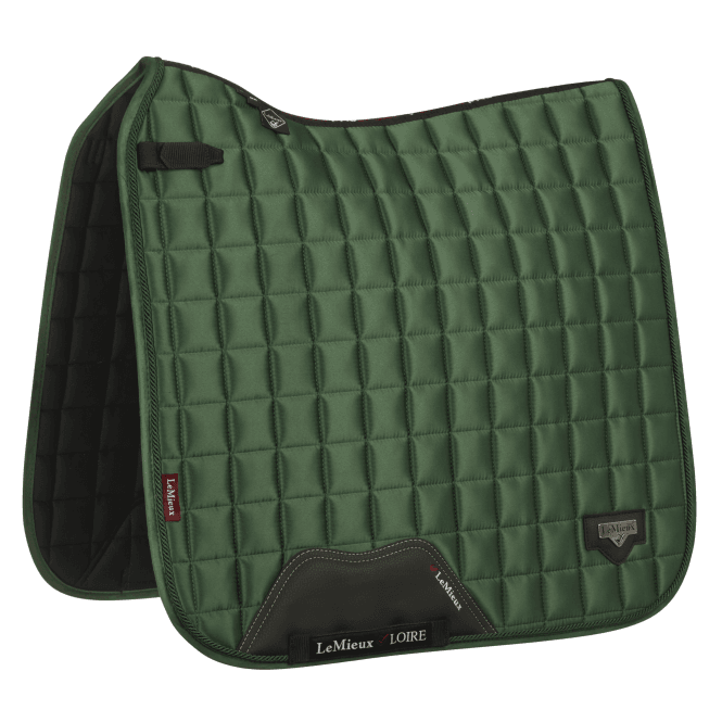 LeMieux  Loire Classic Satin Full Size Dressage Square - Hunter Green