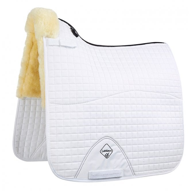 LeMieux  Merino+ Dressage Full Size Square Half Lined - White/Natural