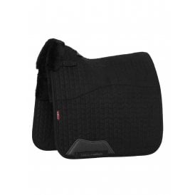 LeMieux Merino+ Half Lined Suede Dressage Square - Black/Black