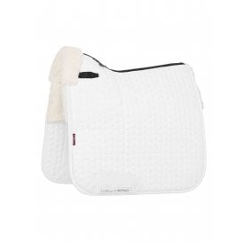 LeMieux Merino+ Half Lined Suede Dressage Square - White/White