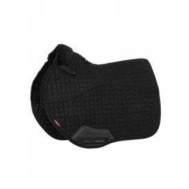 LeMieux Merino+ Half Lined Suede EuroJump Square - Black/Black