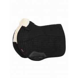LeMieux Merino+ Half Lined Suede EuroJump Square - Black/Natural