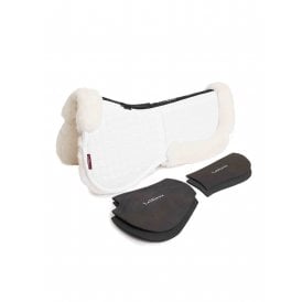 LeMieux Merino+ ProSorb 2 Pocket Half Pad - White/White
