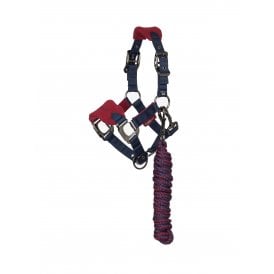 LeMieux Mini Vogue Fleece Headcollar & Rope - Burgundy