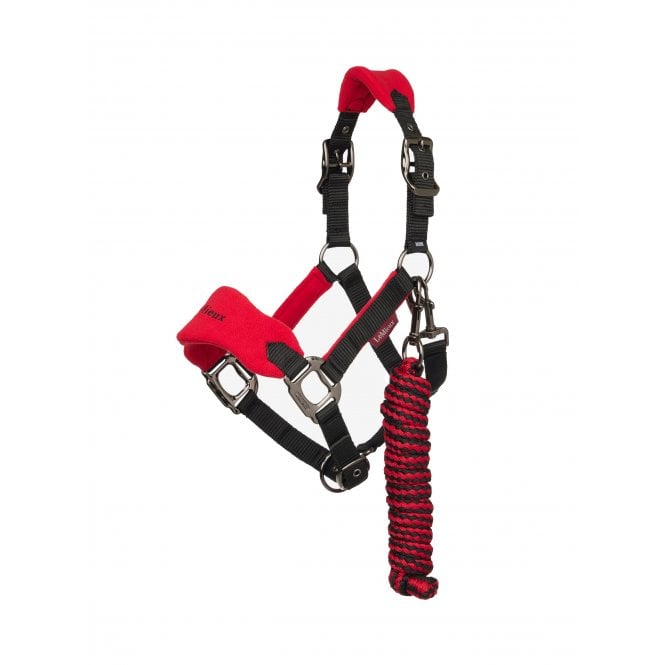 LeMieux  Mini Vogue Fleece Headcollar & Rope - Chilli Red