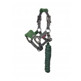 LeMieux Mini Vogue Fleece Headcollar & Rope - Hunter Green