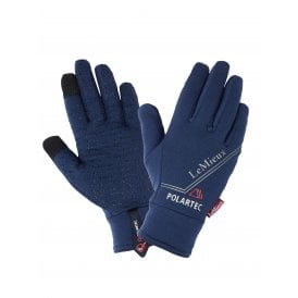 LeMieux PolarTec Adults Horse Riding Gloves - Navy Blue