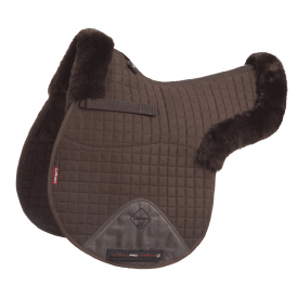 LeMieux Pro Lambswool GP Half Lined Numnah - Brown/Brown