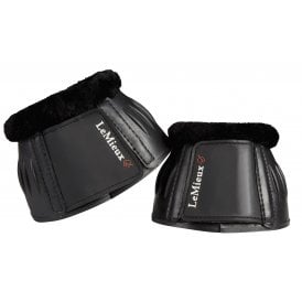 LeMieux Rubber Bell Boot With Fleece - Black