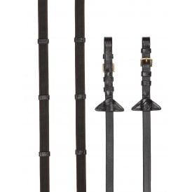LeMieux Rubber Grip Continental Reins - Brown/Brass
