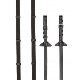 LeMieux Rubber Grip Continental Reins - Brown/Silver