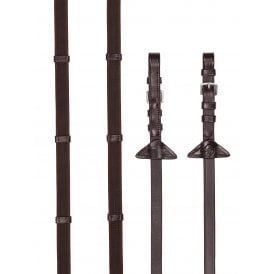 LeMieux Rubber Grip Continental Reins - Havana/Silver