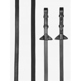 LeMieux Rubber Half lined Reins - Black/Silver