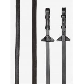LeMieux Rubber Half lined Reins - Brown/Silver