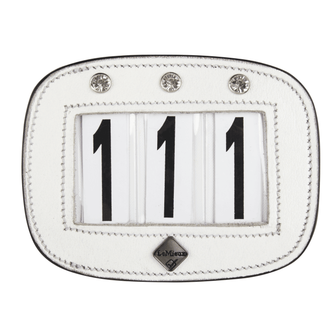 LeMieux  Saddle Number Holder - Square White Diamante
