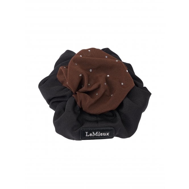 LeMieux  Scrunchie with Crystal Hair Net - Black/Brown