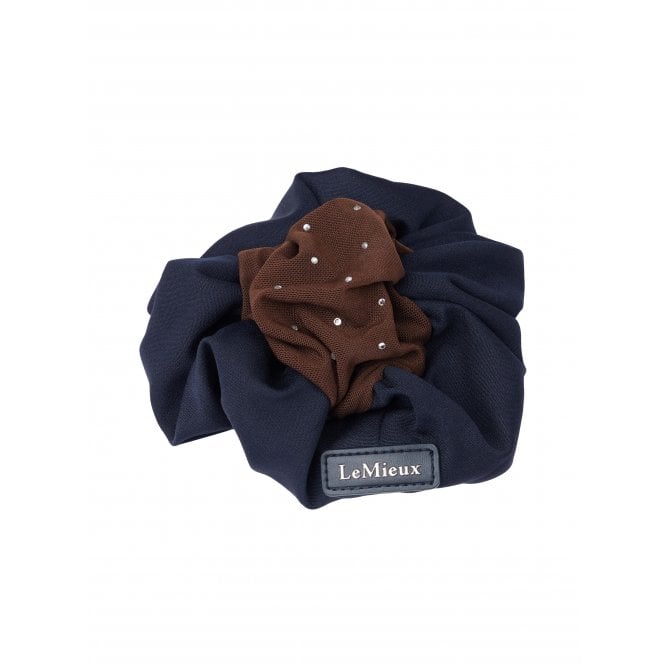 LeMieux  Scrunchie with Crystal Hair Net - Navy/Brown