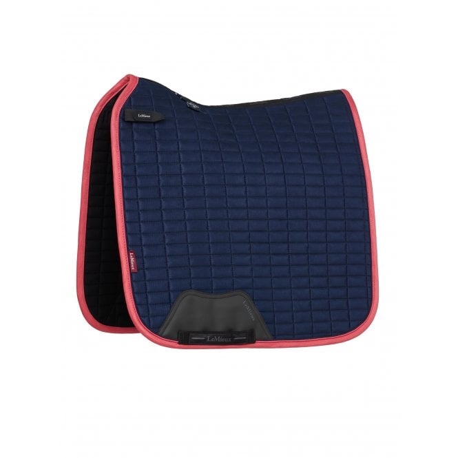 LeMieux  Suede Dressage Square - Navy/Cranberry