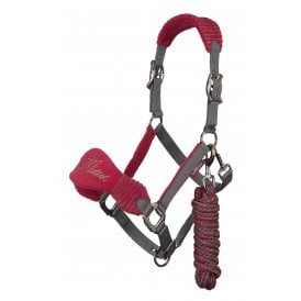 LeMieux Vogue Headcollar & Leadrope - Mulberry/Grey