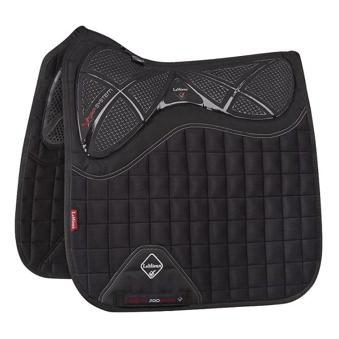 LeMieux  X-Grip Twin Sided Full Size Dressage Square Pad - Black