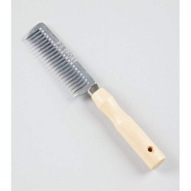 Premier Equine  Aluminium Mane Comb with Wooden Handle