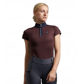 Premier Equine Amia Womens Technical Short Sleeve Riding Top - Wine