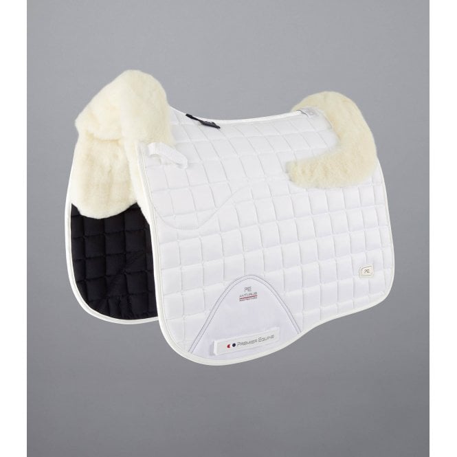 Premier Equine  Atlantis CC Satin Wool Full Size Dressage Square - White/Natural