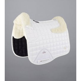 Premier Equine Atlantis CC Satin Wool Full Size Dressage Square - White/Natural
