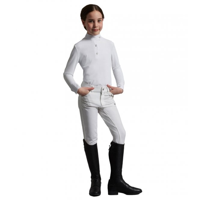 Premier Equine  Brava Girls Full Seat Gel Competiton Riding Breeches - White