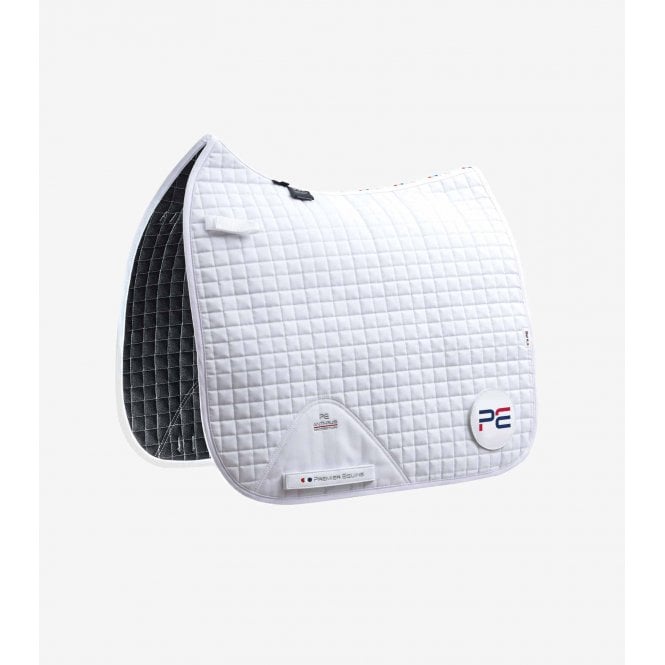 Premier Equine  Close Contact Cotton Dressage Competition Full Size Saddle Pad - White