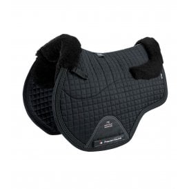 Premier Equine Close Contact Merino Wool European Saddle Pad Full Size GP/Jump Square - Black/Black